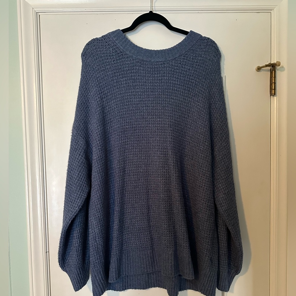 Blue Waffle Knit Sweater from American Eagle